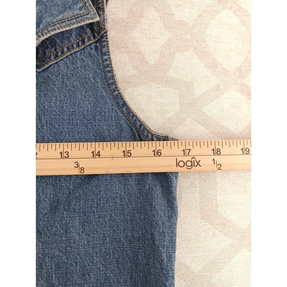 Vintage Ralph Lauren Denim Youth Jean Dress Sleeveless Collared V Neck‎ Size 16